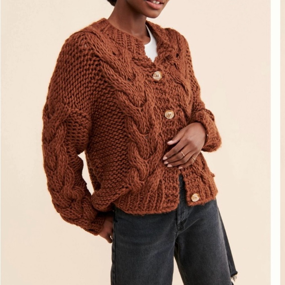Anthropologie Little Lies chunky knit cardigan